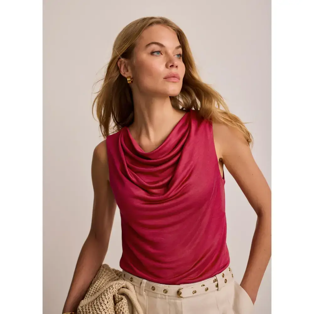 Mint Velvet Red Drape Detail Top